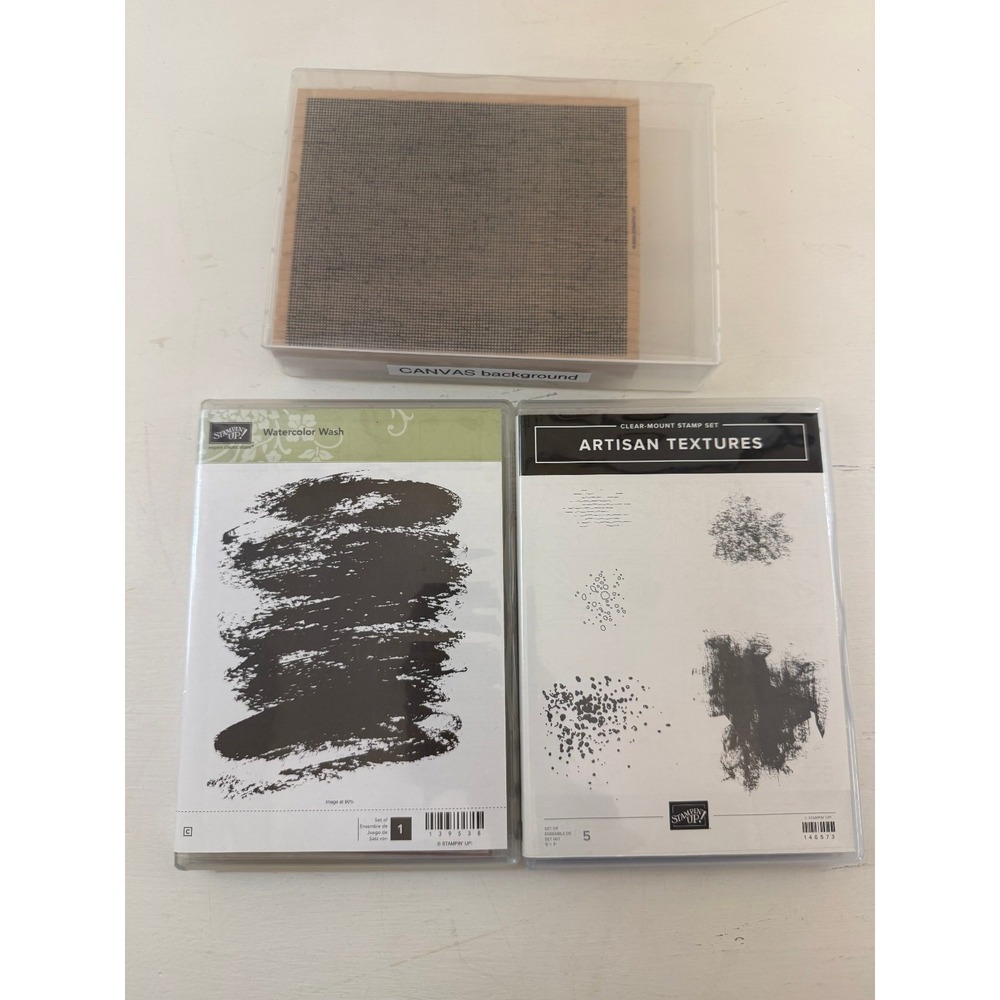 Stampin Up! Retired Background Canvas Watercolor Wash Artisan Textures